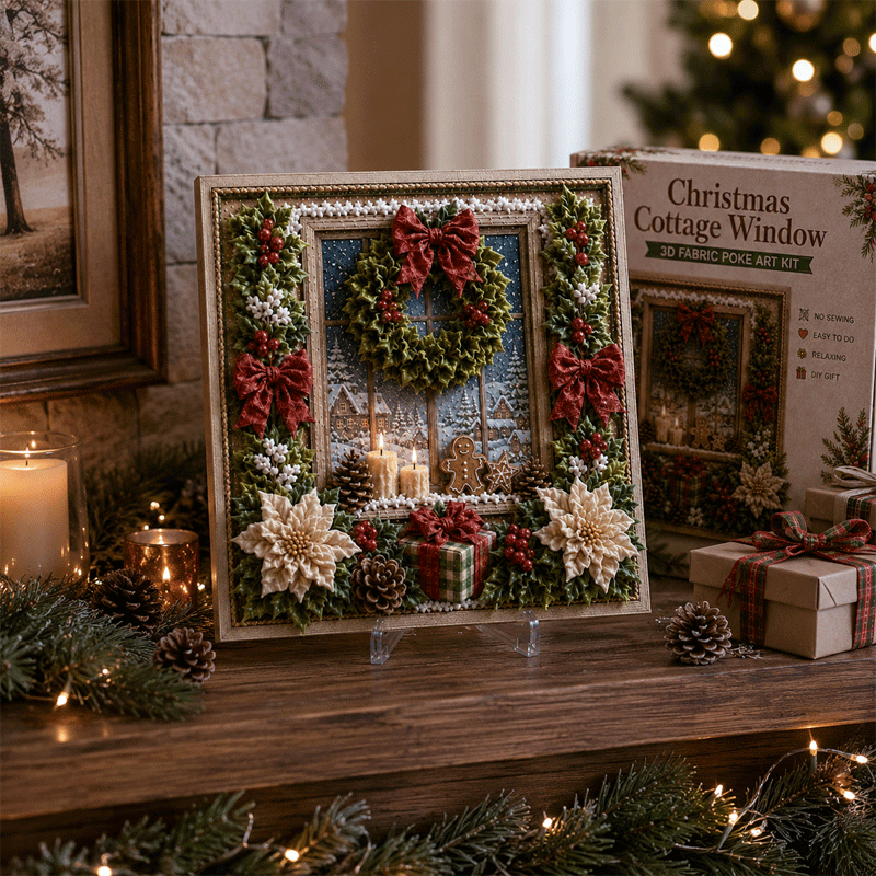 🎁 3D Christmas Fabric Poke Art Kit
