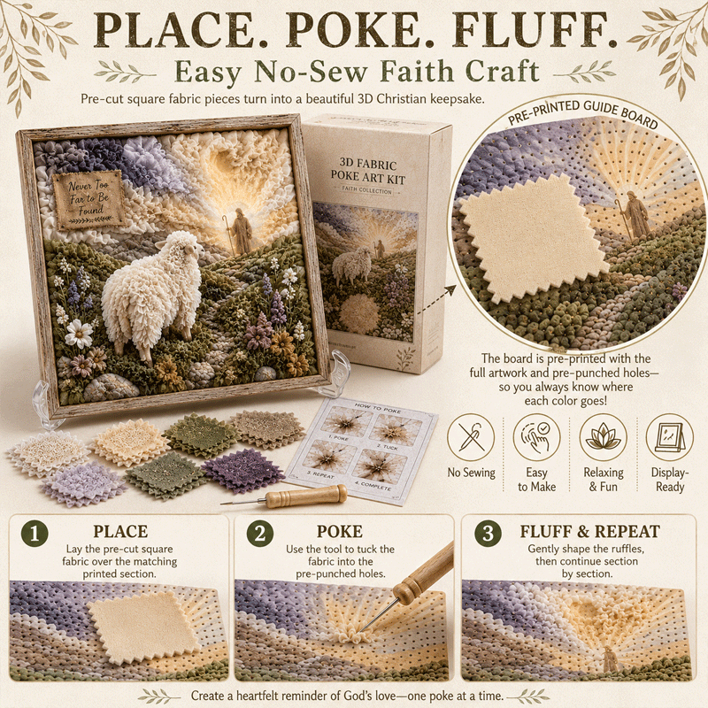 ✝️ 3D Christian Fabric Poke Art Kit