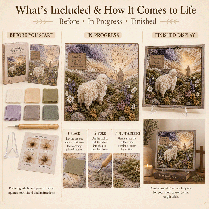 ✝️ 3D Christian Fabric Poke Art Kit