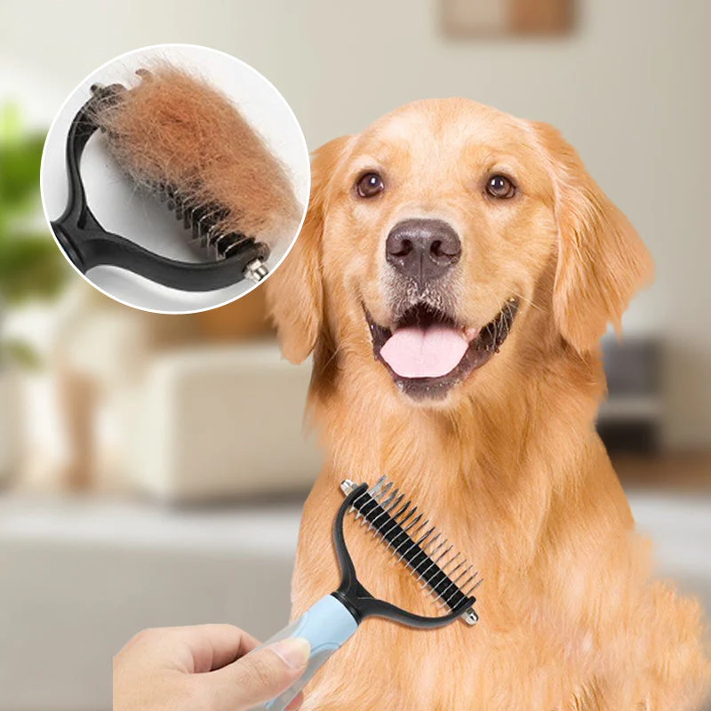 Double sided pet grooming brush