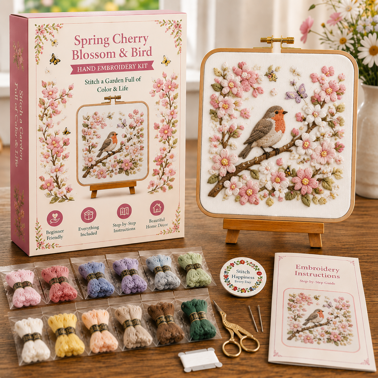 4 Seasons Botanical Embroidery Collection – DIY Hand Embroidery Kit Series