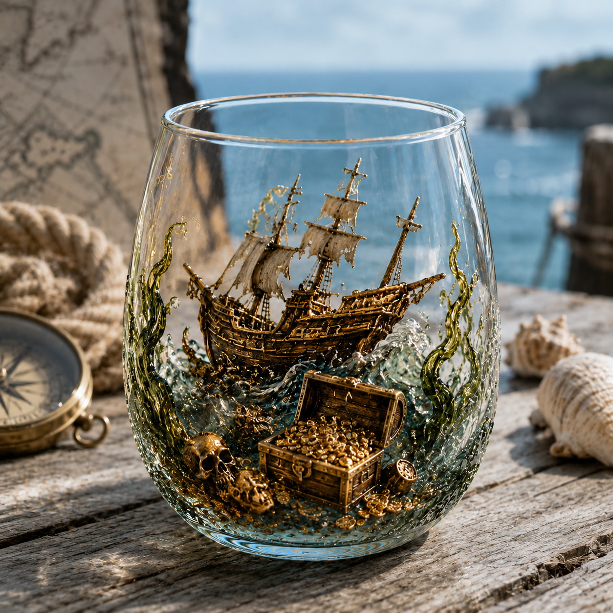 Release The Kraken Pirate Glass Collection — 3-Piece Legendary Ocean Treasure Set