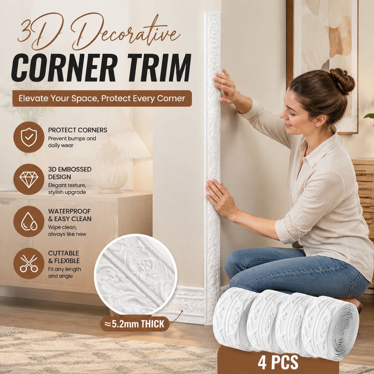 🏠 Foam Decorative Molding – Easy Wall & Ceiling Upgrade