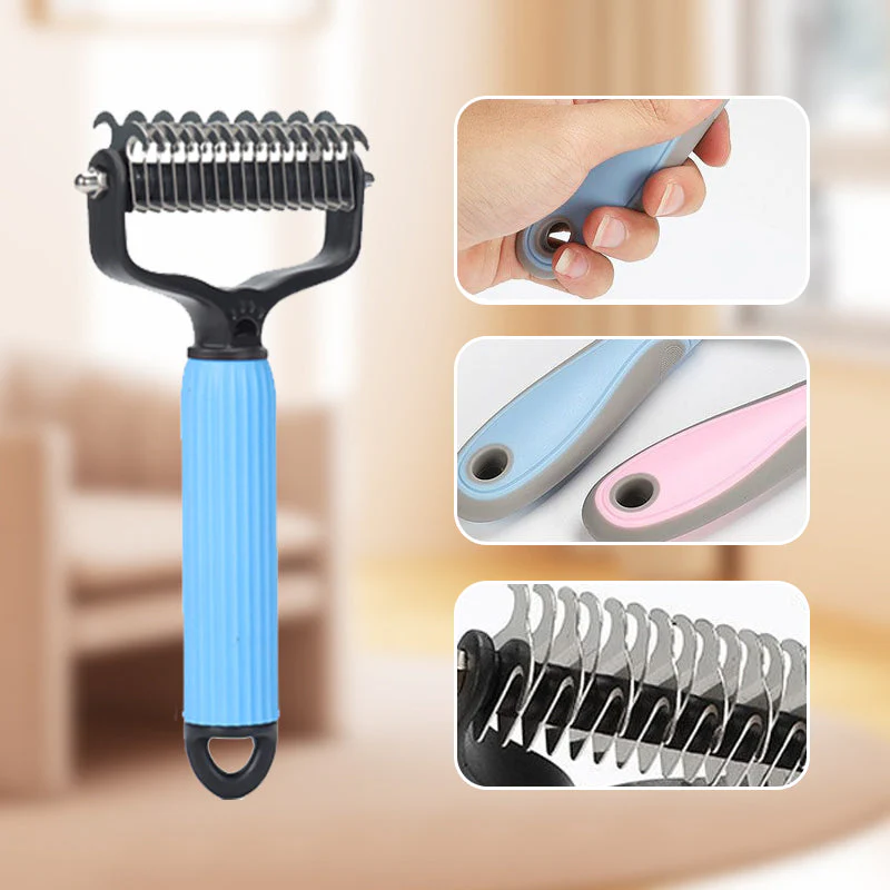 Double sided pet grooming brush