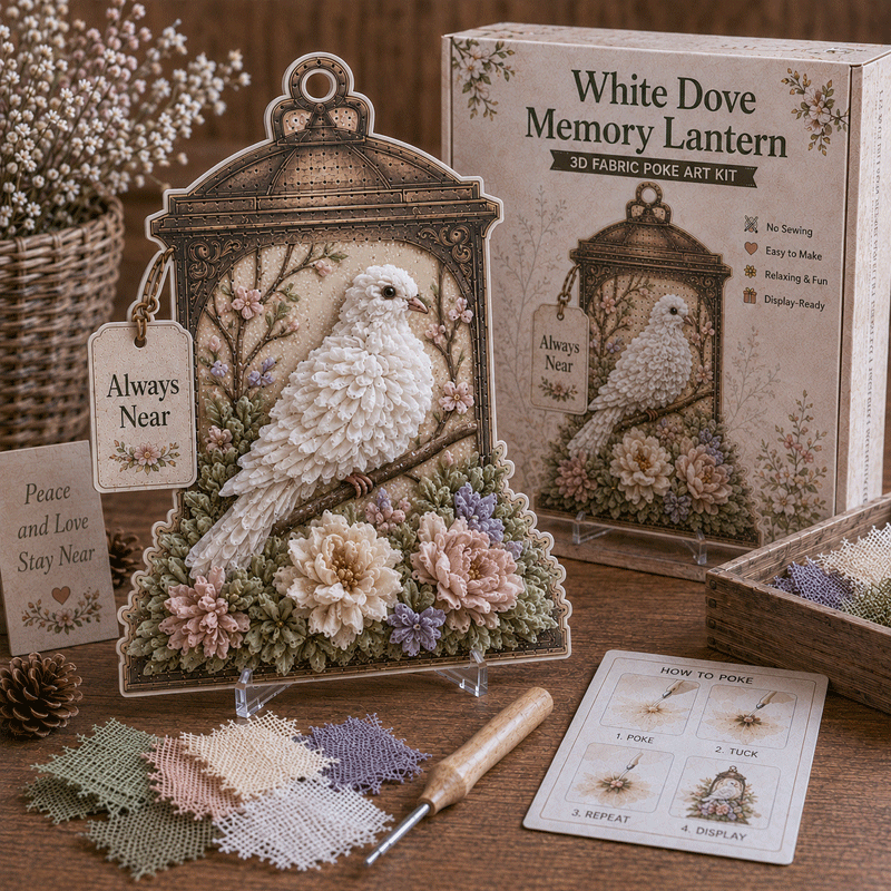🕊️ Always Near 3D Fabric Poke Art Memory Lantern Kit