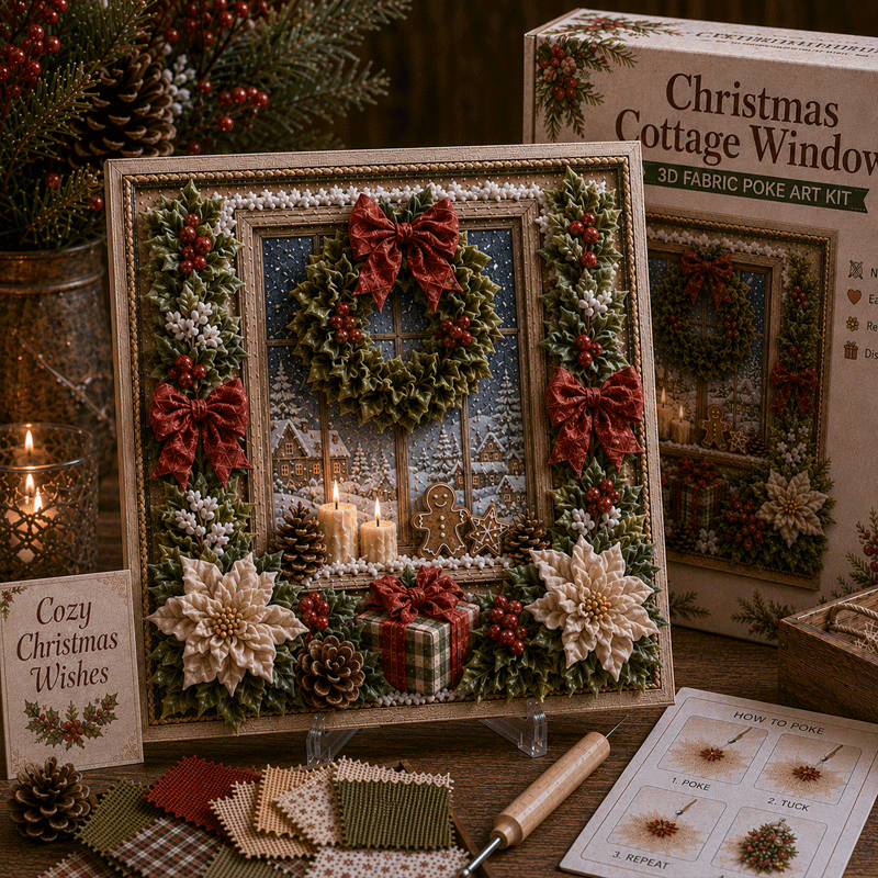 🎁 3D Christmas Fabric Poke Art Kit