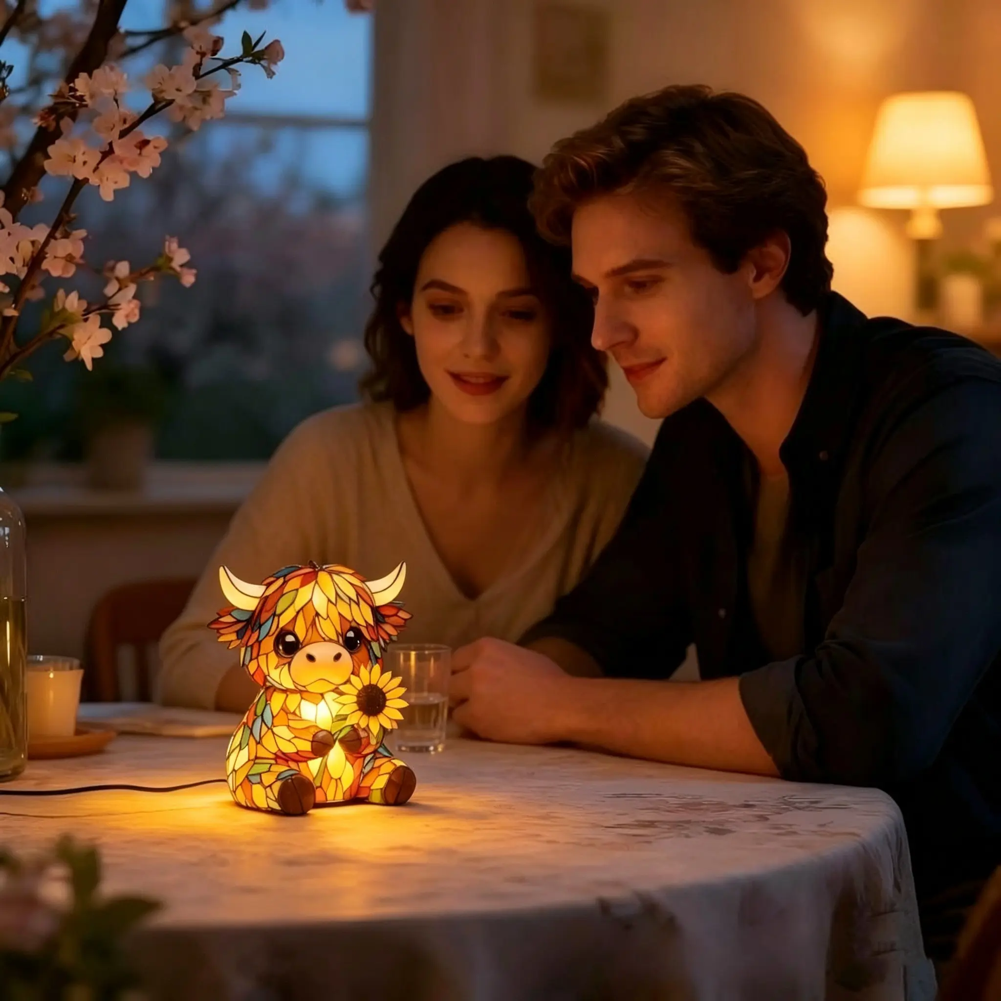 🌻Mother's Day Sale 49% OFF- 🐮Highland Cow Sunflower Lamp – Warm Glow Meets Whimsical Charm✨