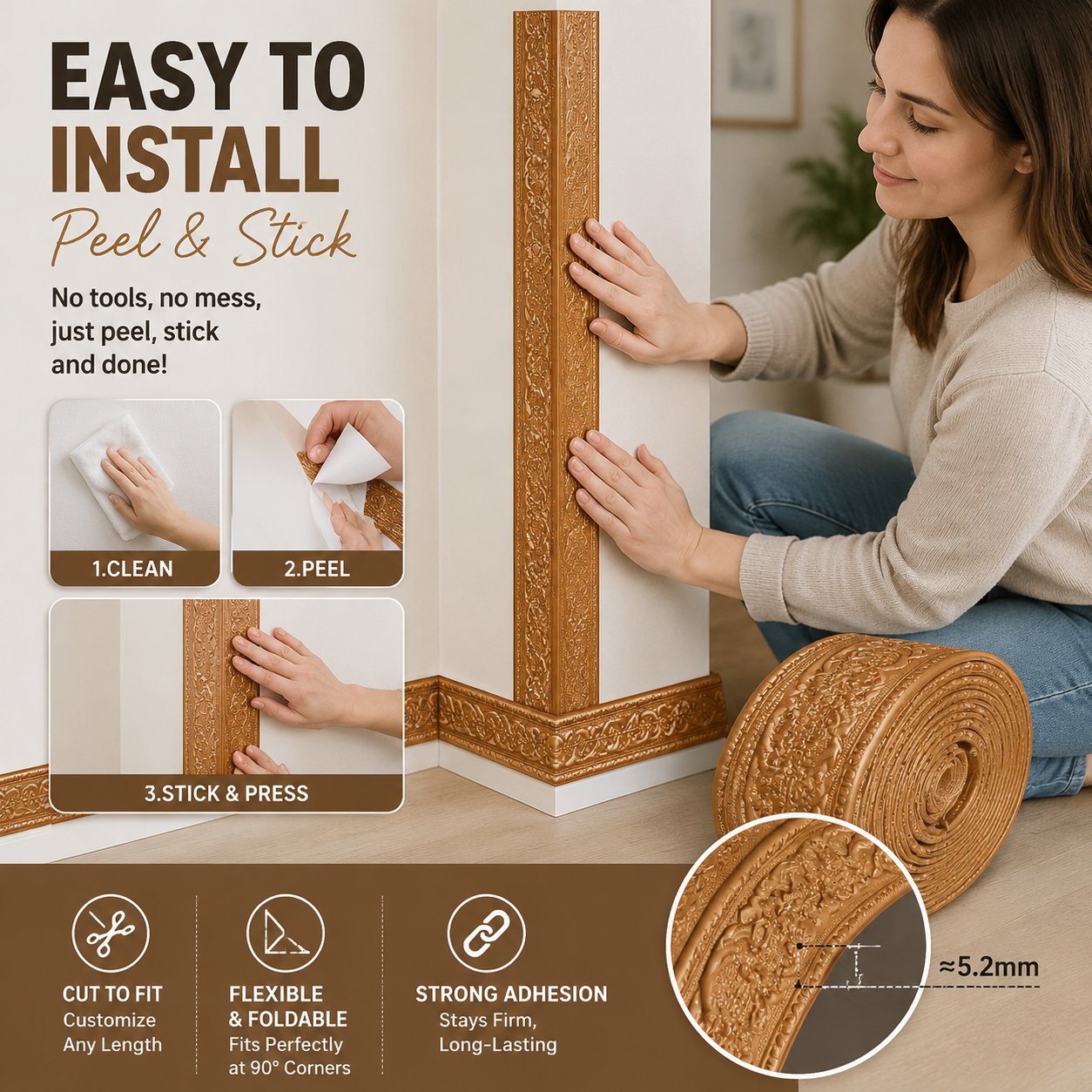 🏠 Foam Decorative Molding – Easy Wall & Ceiling Upgrade
