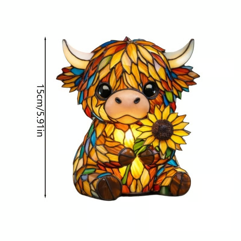 🌻Mother's Day Sale 49% OFF- 🐮Highland Cow Sunflower Lamp – Warm Glow Meets Whimsical Charm✨