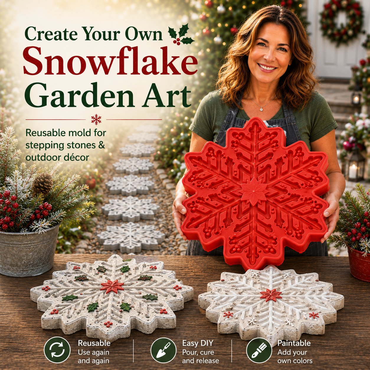 🌻 Reusable Sunflower Stepping Stone Mold