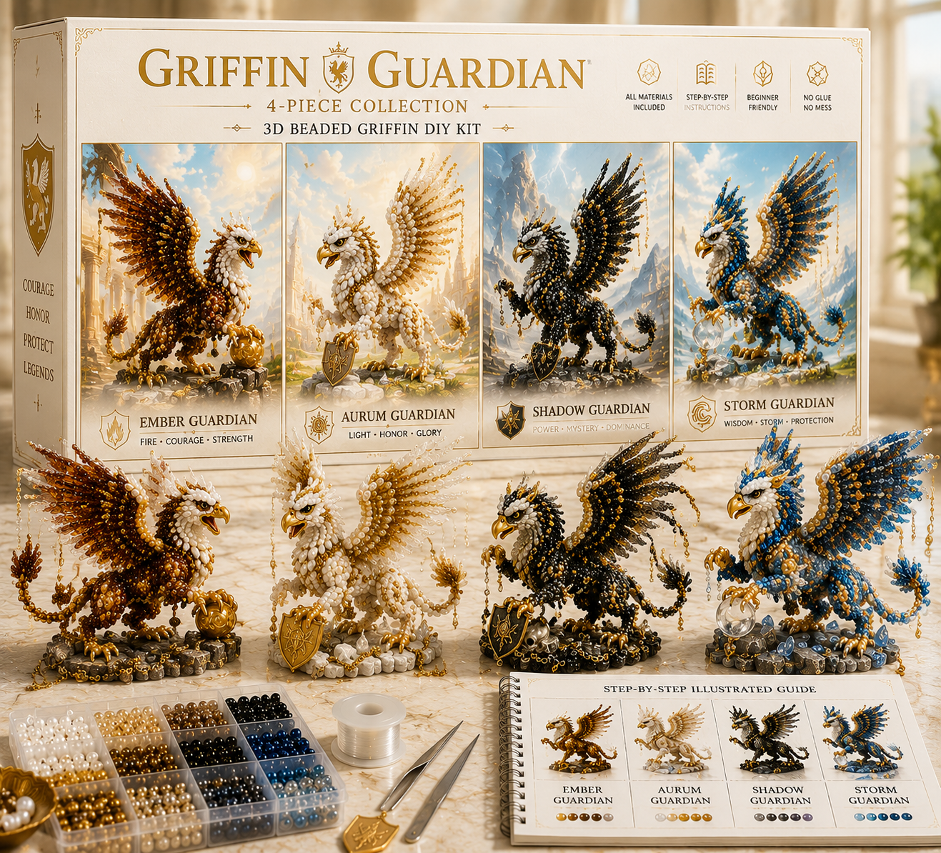 Legendary Guardians 4-Piece 3D Beaded DIY Kit Collection