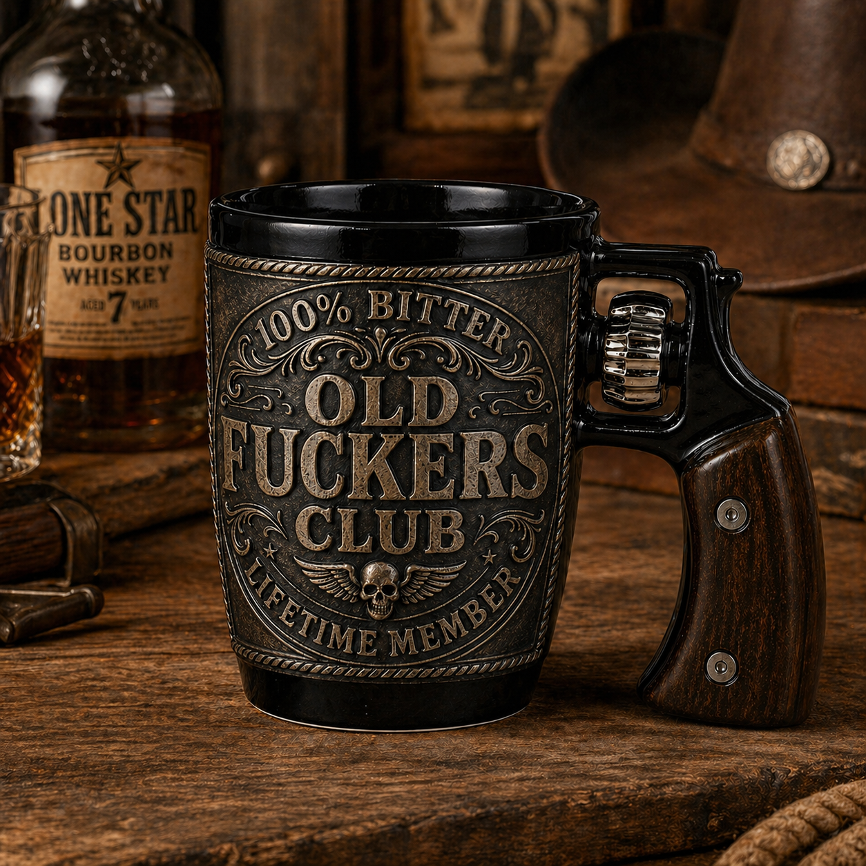Old Timers Club Funny Western Mug