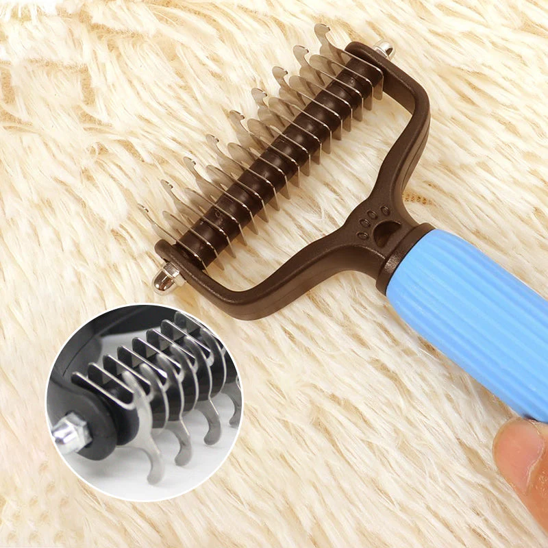 Double sided pet grooming brush