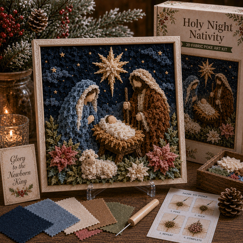 ✝️ 3D Christian Fabric Poke Art Kit