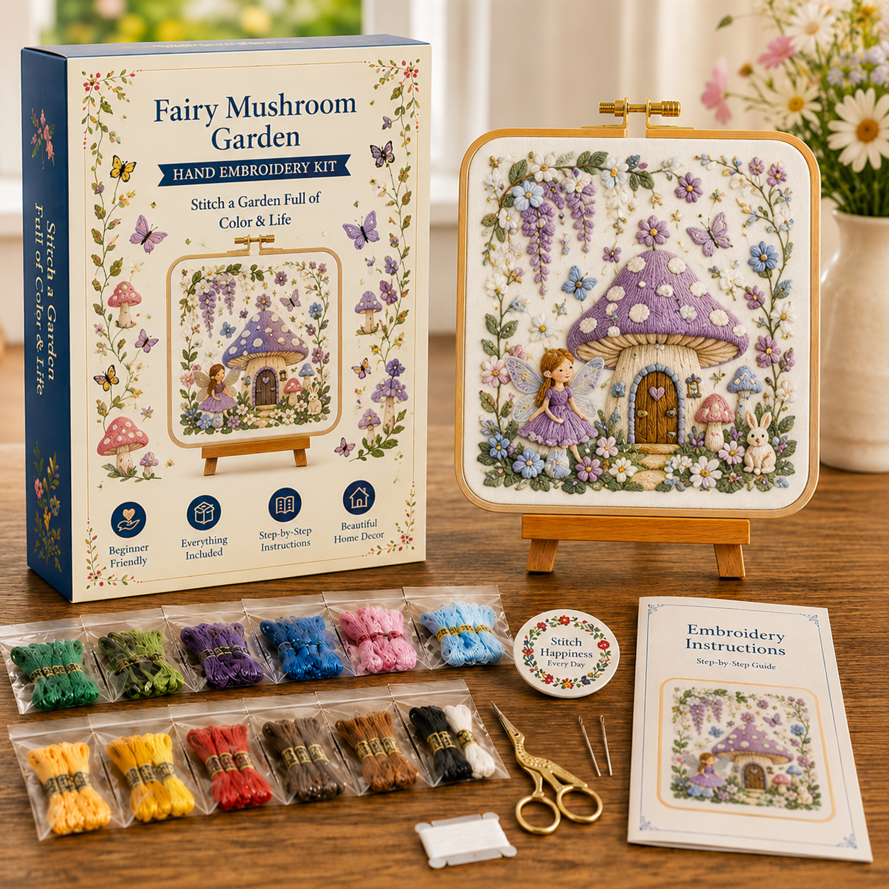4 Seasons Botanical Embroidery Collection – DIY Hand Embroidery Kit Series