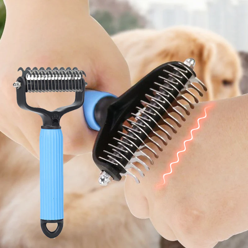 Double sided pet grooming brush