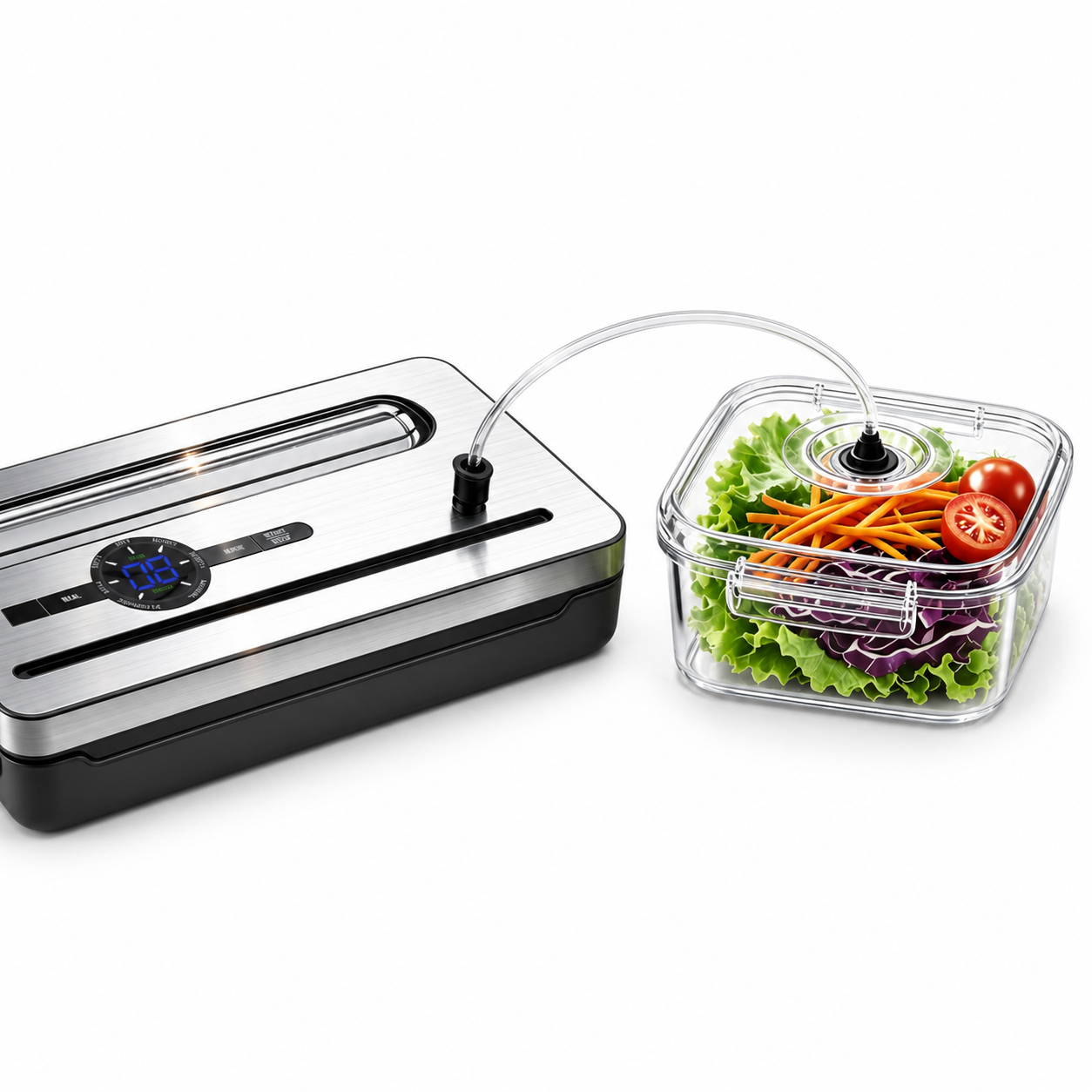 Automatic Food Vacuum Sealer Machine with Built-In Cutter