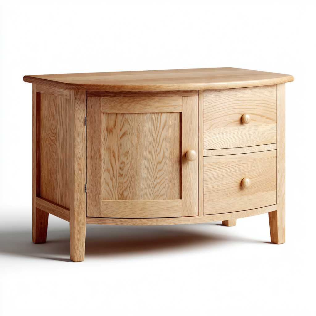 Fernseh Lowboard Eckform 92x55x58 cm - Holzfarben - Für Wohnzimmer - Modernes Design-Denmyden