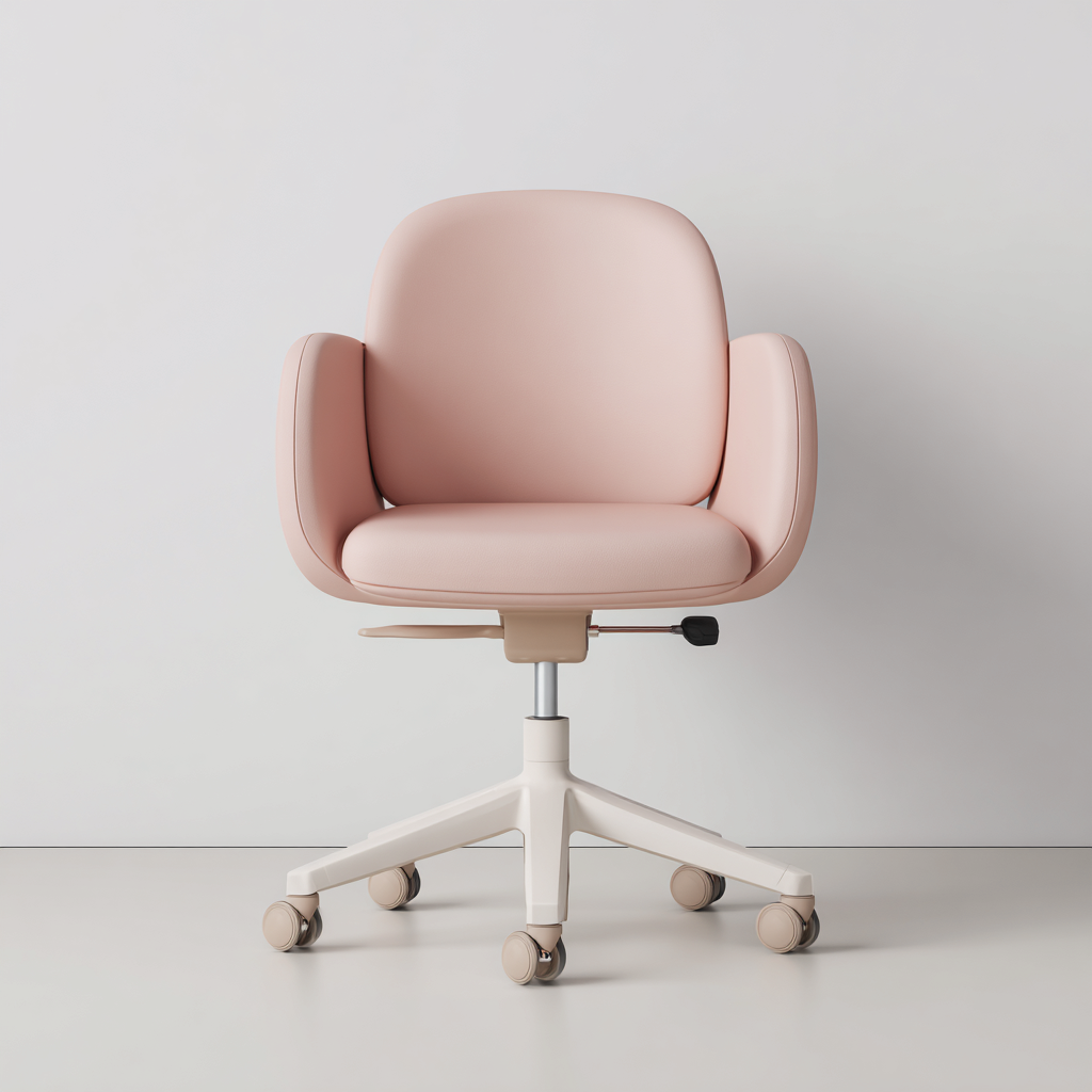 Bürostuhl Kunstleder 64x60x88 cm - rosa - ergonomisches Design geeignet für Büro-Denmyden