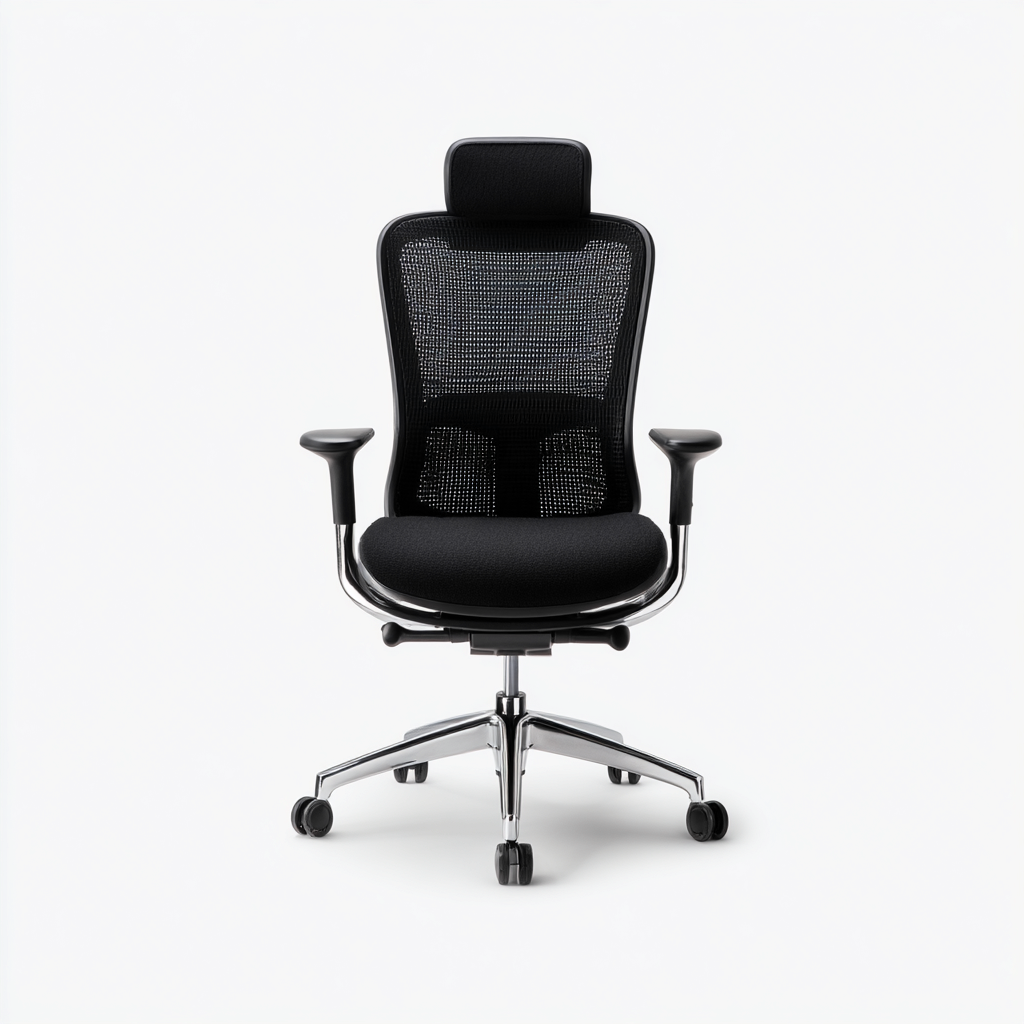 Bürostuhl Mesh 69x64x125 cm - schwarz - ergonomisches Design geeignet für Büro-Denmyden