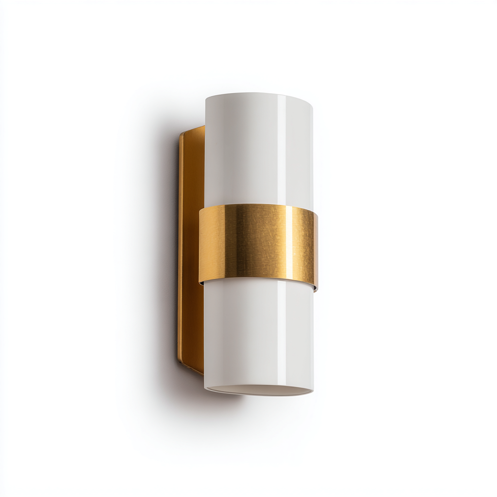 Wandleuchte Metall 25x10x20 cm - gold - weiß - geeignet für Wohnzimmer - Flur - Schlafzimmer - modernes Design-Denmyden