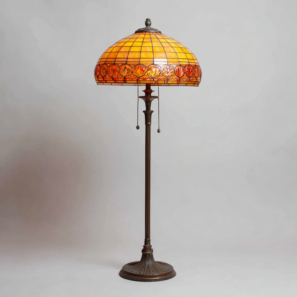 Stehlampe Glas Metall 165x45 cm - Bernsteinfarben - Braun - Geeignet für Wohnzimmer - Klassisches Design-Denmyden