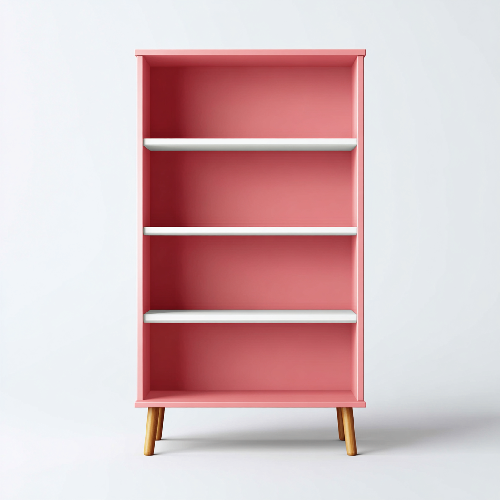 Bücherregal-Holzwerkstoff-75x28x145 cm-Rosa - Weiß-Modernes Design-Denmyden
