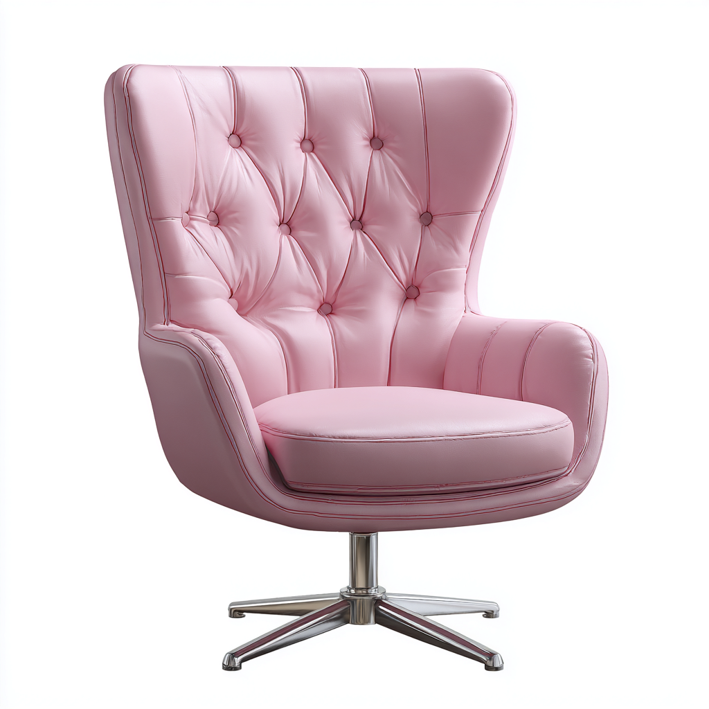 Bürostuhl Leder 72x68x102 cm - rosa - modernes Design - für Büro geeignet-Denmyden