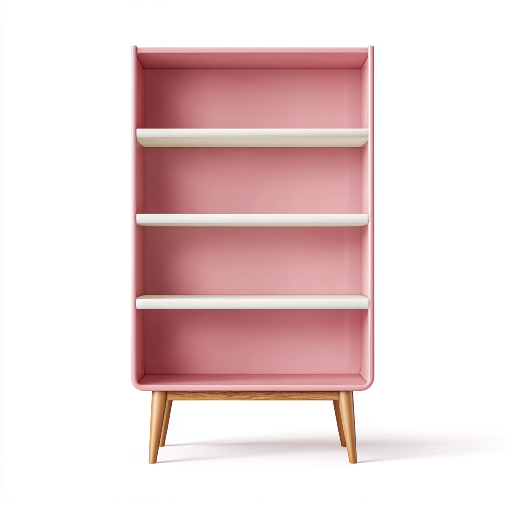 Bücherregal-Holzwerkstoff-70x28x125 cm-Rosa - Weiß-Modernes Design-Denmyden