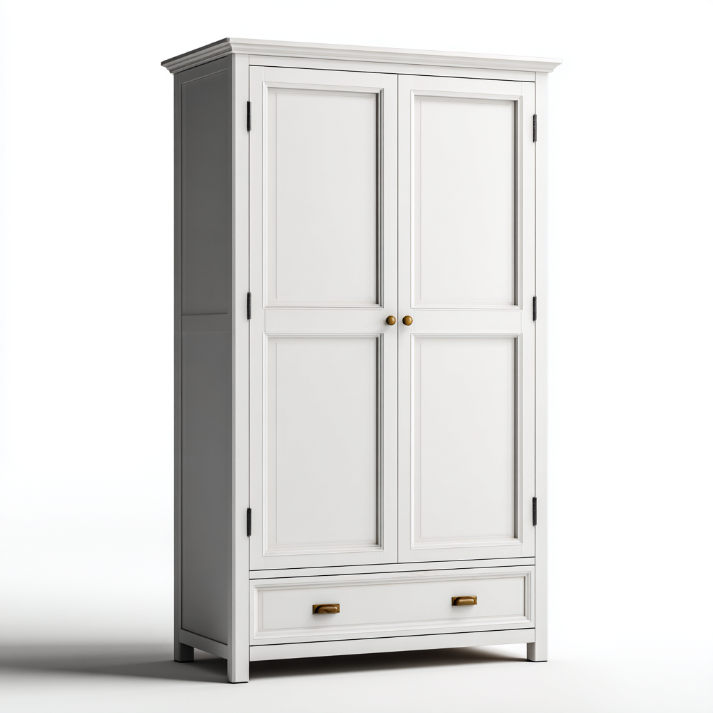 Küchenschrank Holz 90x45x185 cm - weiß - klassisches Design für Küche-Denmyden