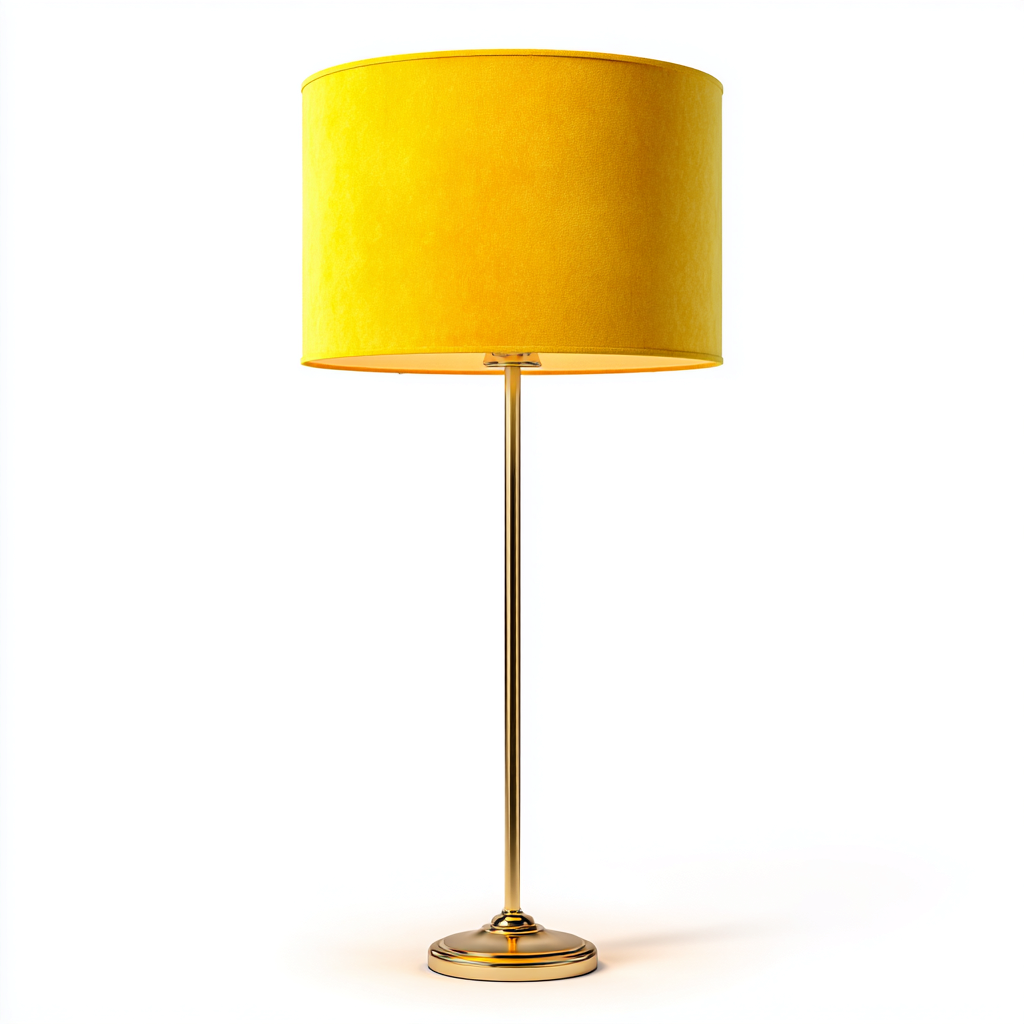 Stehlampe Metall-Textil 160x38 cm - gold - gelb - geeignet für Wohnzimmer - modernes Design-Denmyden
