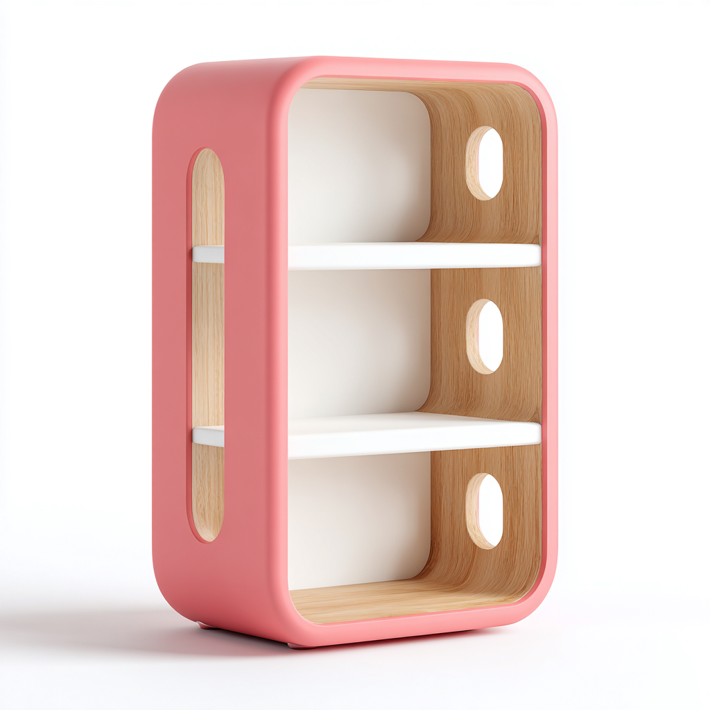 Bücherregal-Holzwerkstoff-60x28x90 cm-Rosa - Weiß-Modernes Design-Denmyden