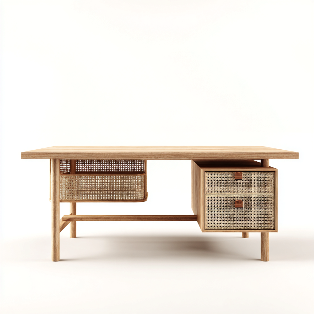 Schreibtisch Holz 150x65x75 cm - Natur - Modernes Design - geeignet für Arbeitszimmer-Denmyden