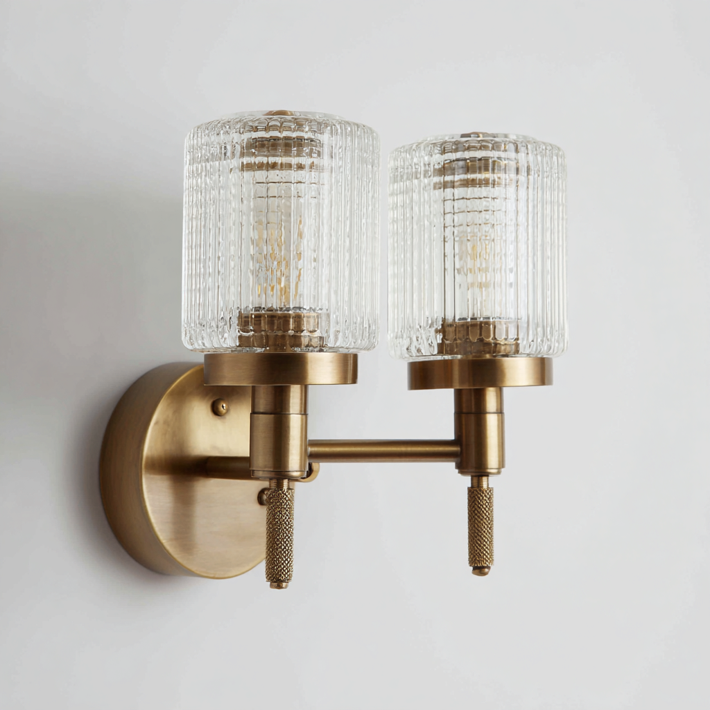 Wandleuchte Metall und Glas 26x12x24 cm - gold - transparent - geeignet für Wohnzimmer - modernes Design-Denmyden