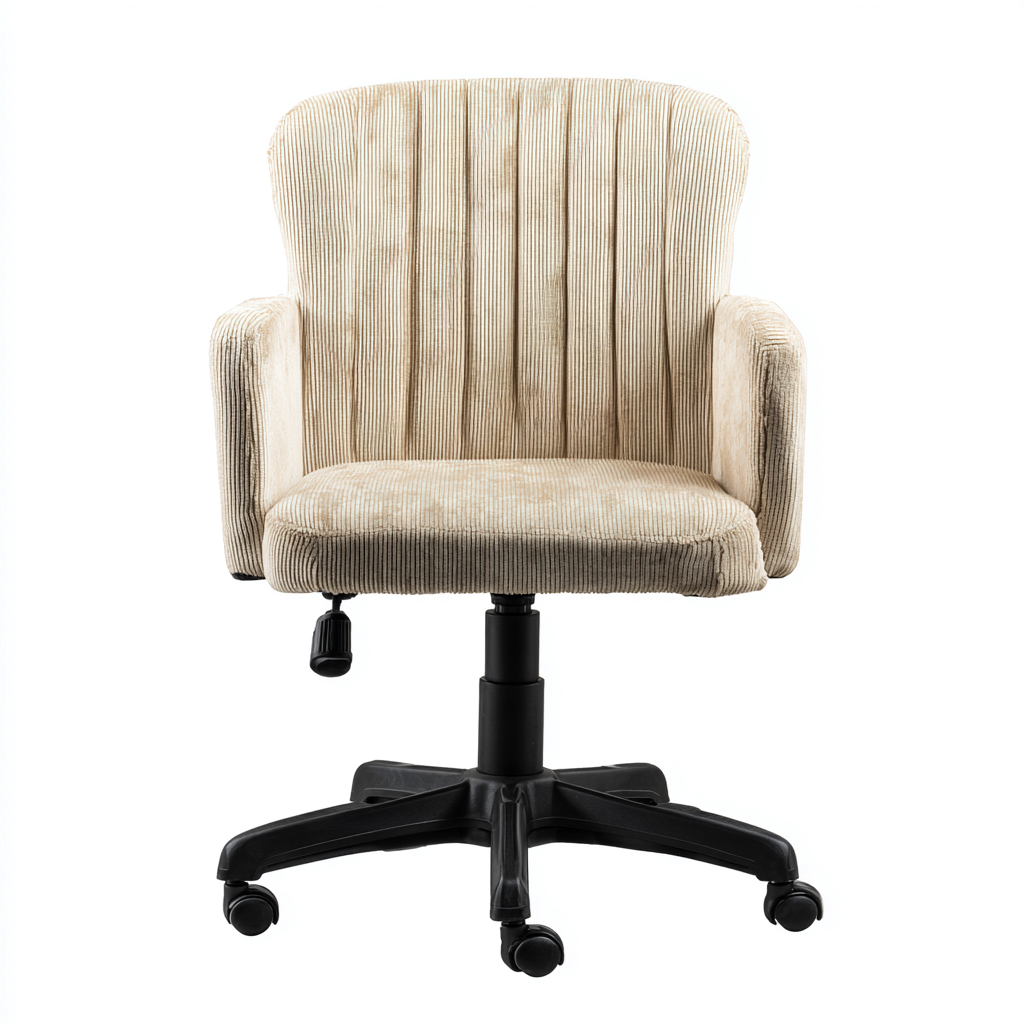 Bürostuhl Stoff - Kunststoff 67x62x90 cm - beige - modernes Design - für Büro geeignet-Denmyden