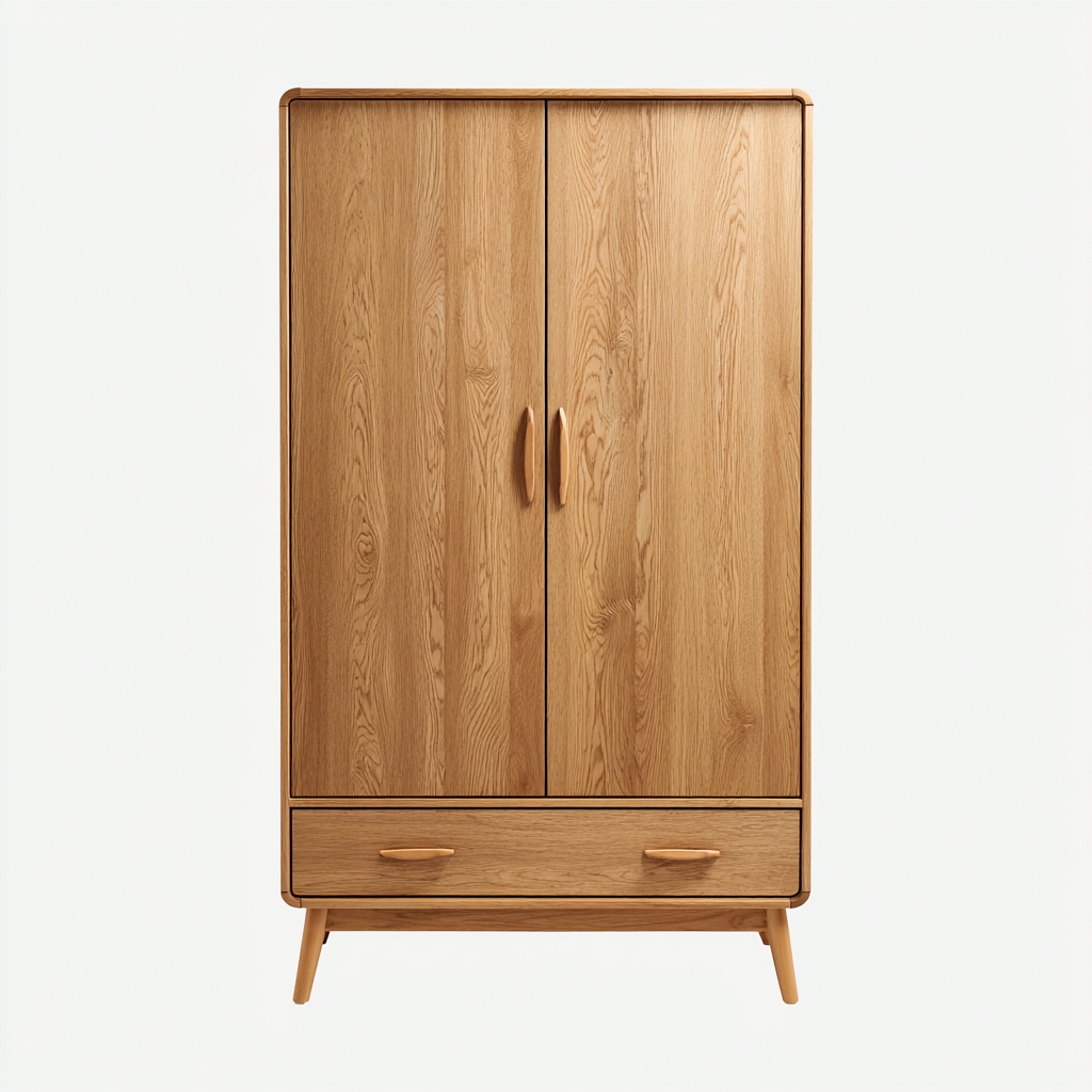 Armadio legno 120x55x190 cm - Rovere - Camera - Design moderno-Homiupbase