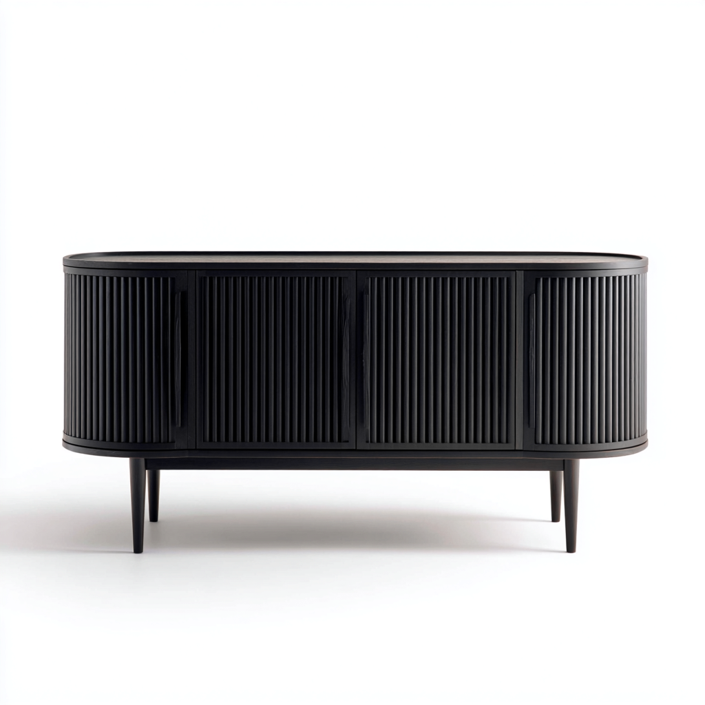 Buffet-bois-160x45x75 cm-noir-design moderne-Bamboogopad