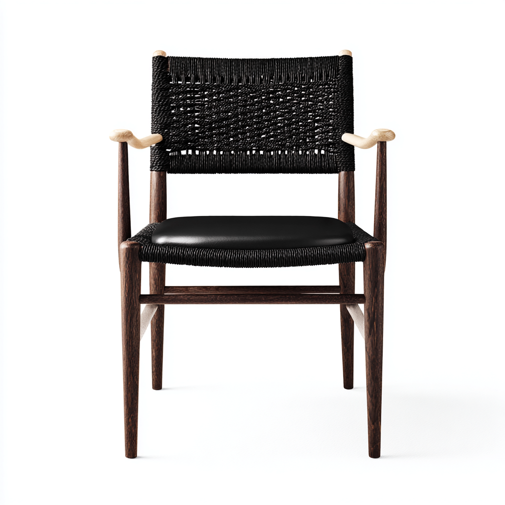 Chaise de salle à manger-bois-tissu-55x50x85 cm-noir-style moderne-Bamboogopad