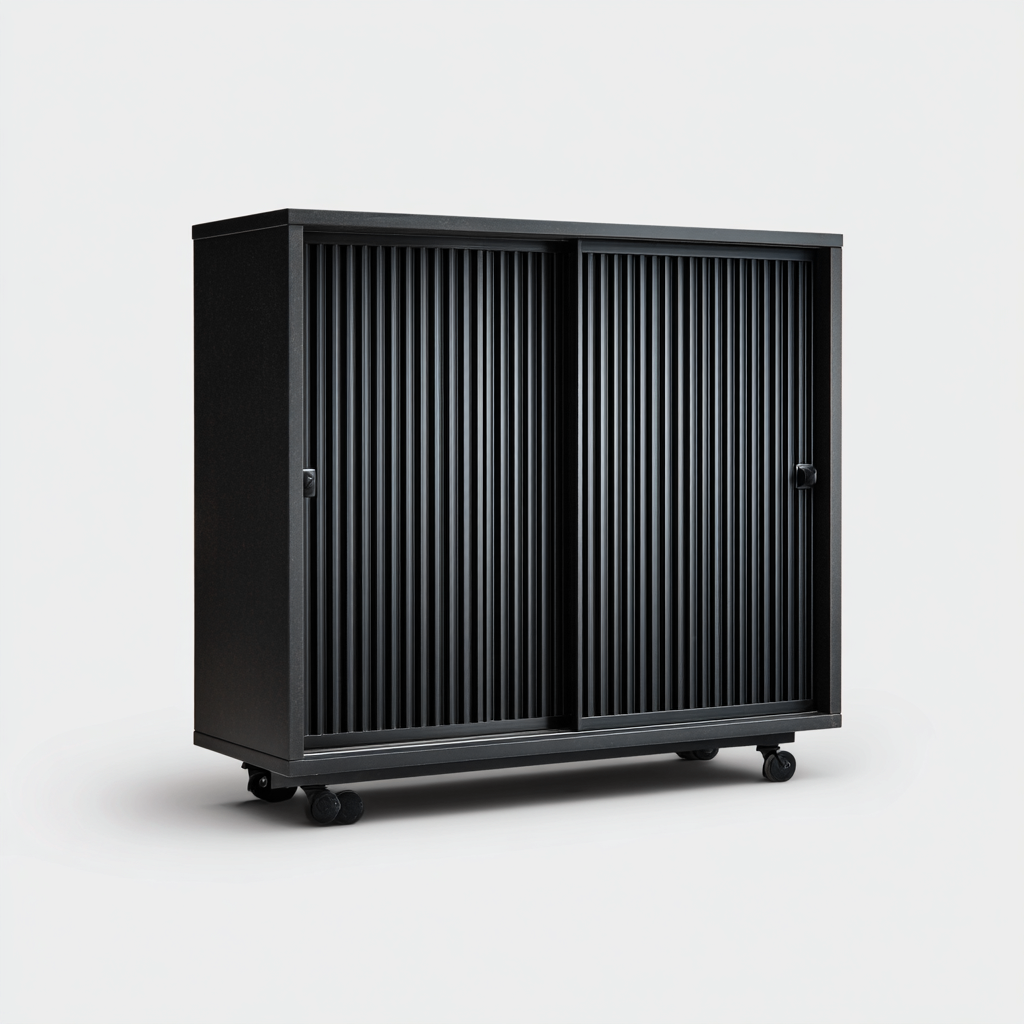Buffet-métal-90x40x95 cm-noir-style moderne-Bamboogopad