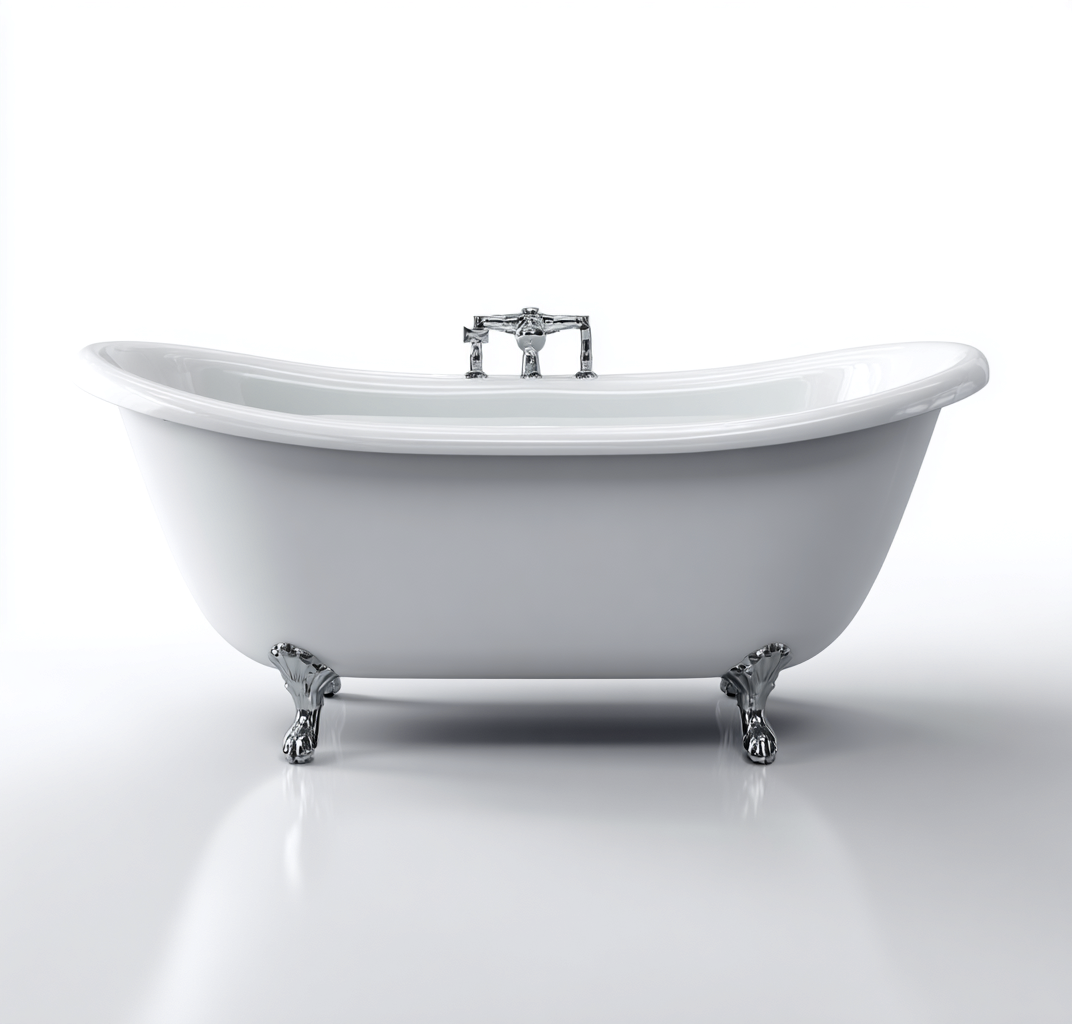 Baignoire-blanc-168x72x78 cm-blanc-style classique-Bamboogopad