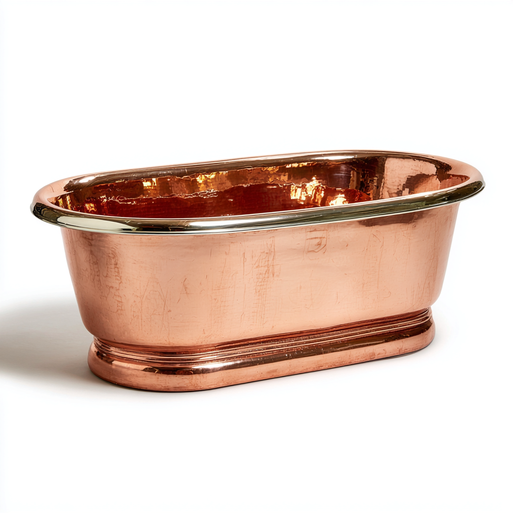Baignoire-cuivre-165x70x75 cm-style vintage-Bamboogopad