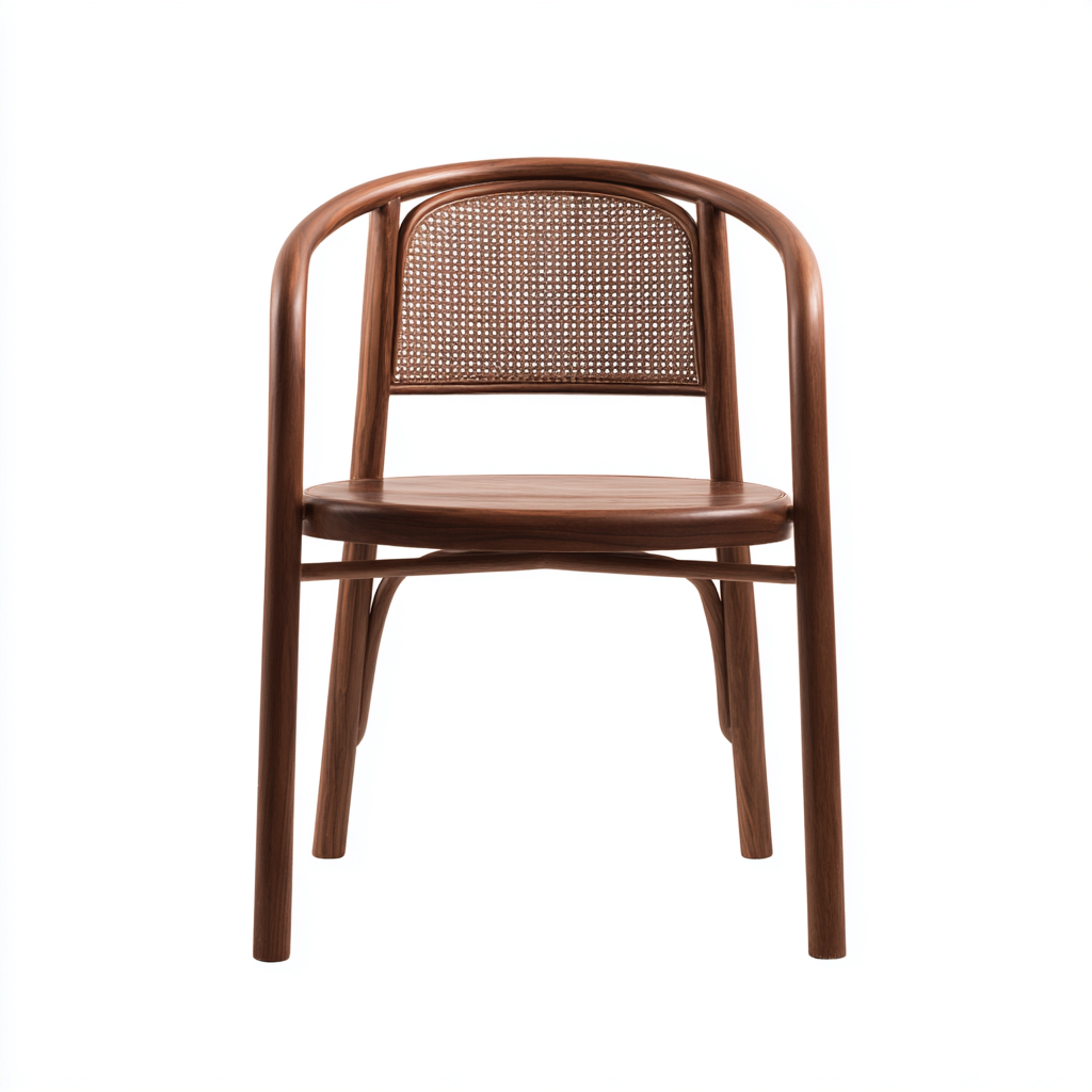 Chaise de salle à manger-bois-rotin-52x50x80 cm-bois-style classique-Bamboogopad