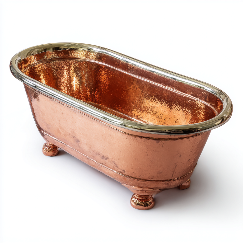 Baignoire-cuivre-168x70x78 cm-style vintage-Bamboogopad