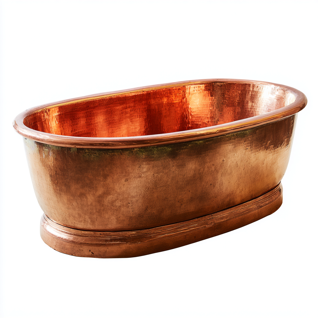 Baignoire-cuivre-170x72x78 cm-style vintage-Bamboogopad