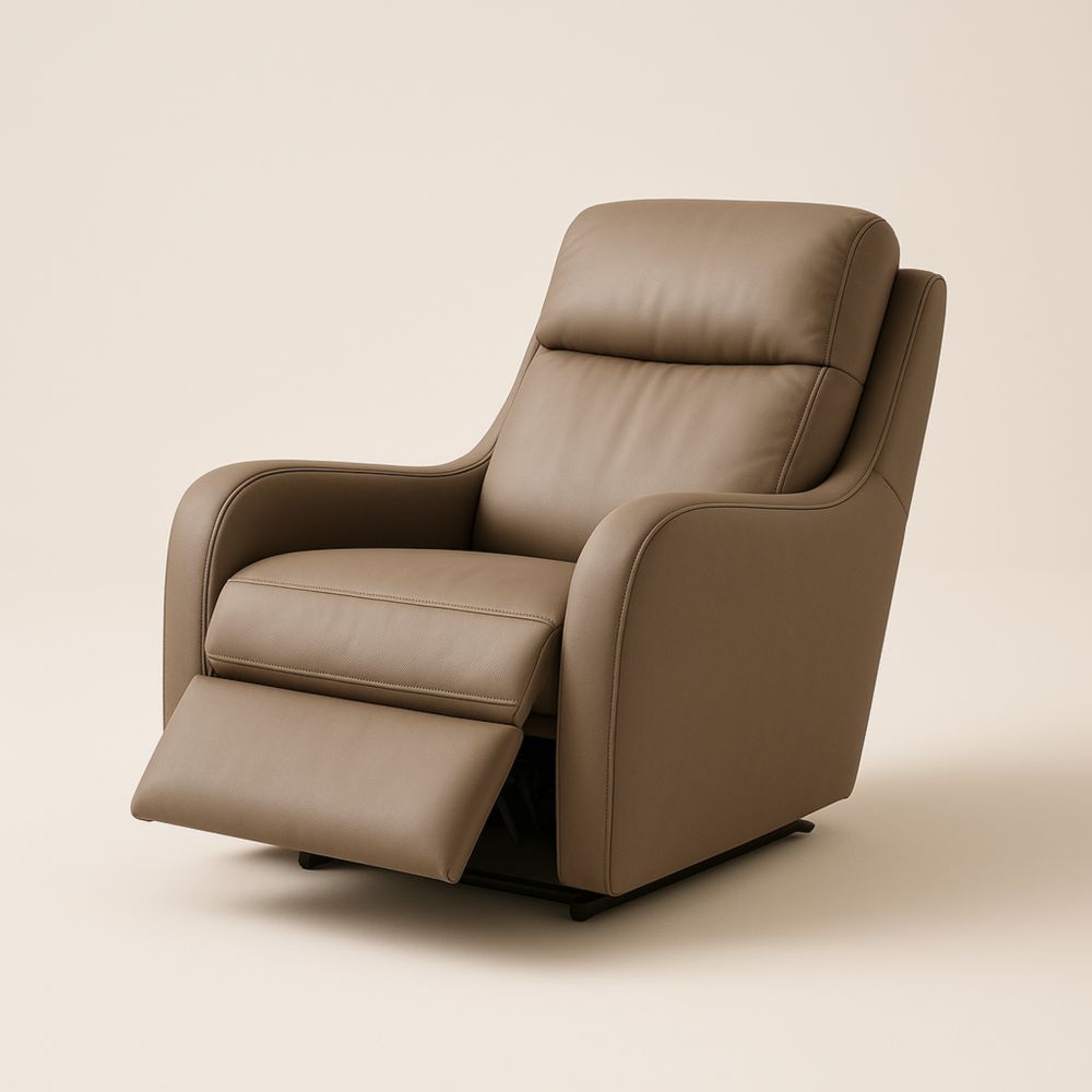 Fauteuil Inclinable en Similicuir Beige 90x85x105 cm