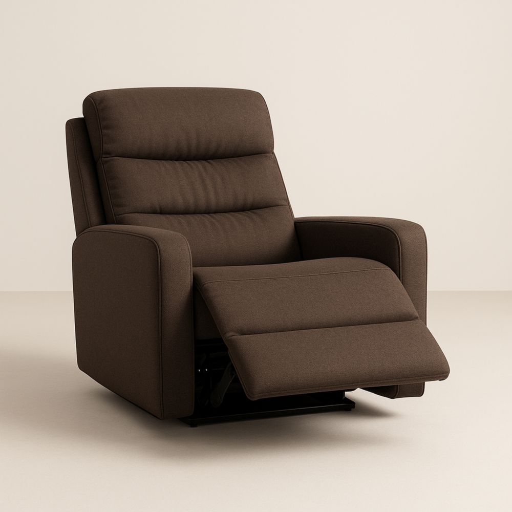 Fauteuil Relaxant en Tissu Polyester Marron