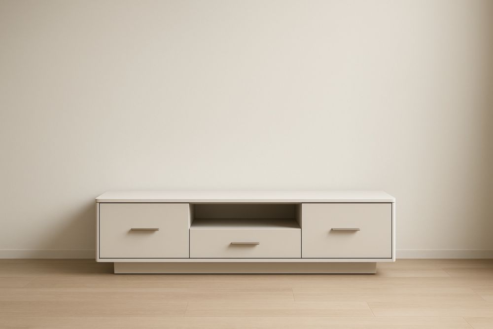 Meuble TV bois MDF avec poignées métal 120x40x50 cm-Valenorawood