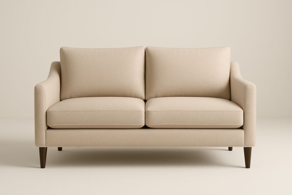 Canapé 2 places en tissu polyester beige-Valenorawood