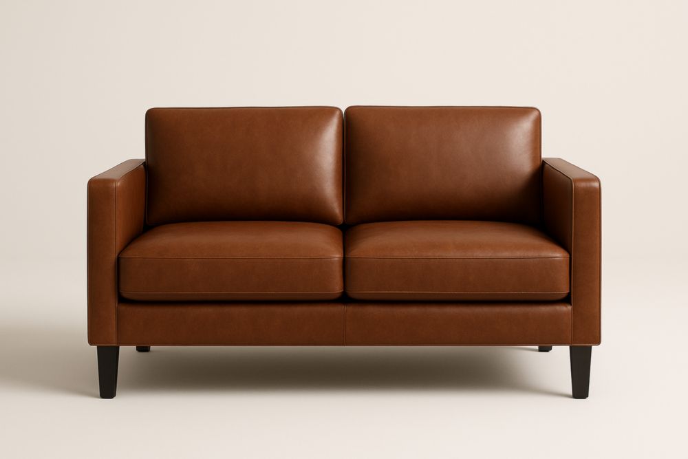 Canapé 2 Places Cuir Synthétique Brun-Valenorawood