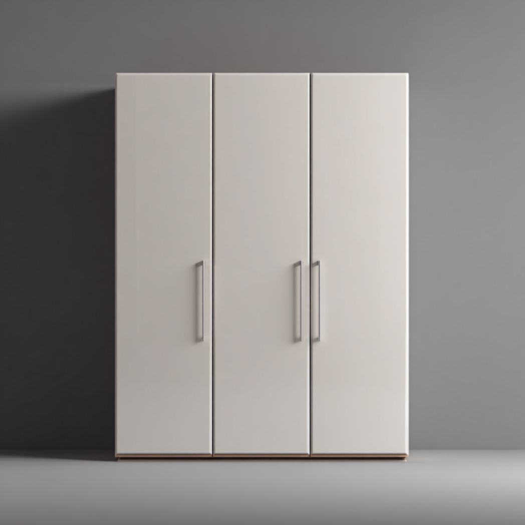 Armoire à trois portes avec poignées en métal-Oliverfurnitureft